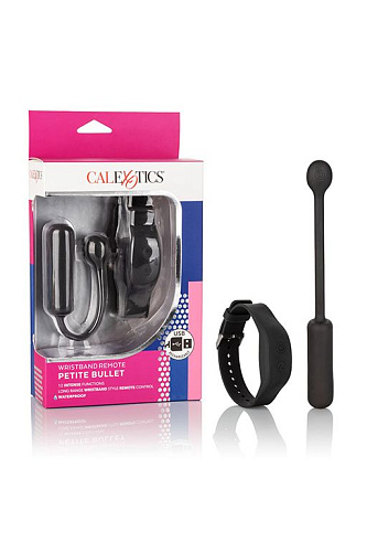 Чёрное виброяйцо с браслетом-пультом California Exotic Novelties Wristband Remote Petite Bullet SE-0077-25-3