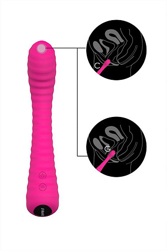 Розовый ребристый вибратор S-HANDE S-HANDE Sunshine SHD-026 (21,1 см)