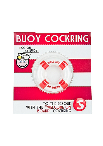 Красно-белое эрекционное кольцо на пенис Shots Media BV Buoy Welcome On Board SLI080RED