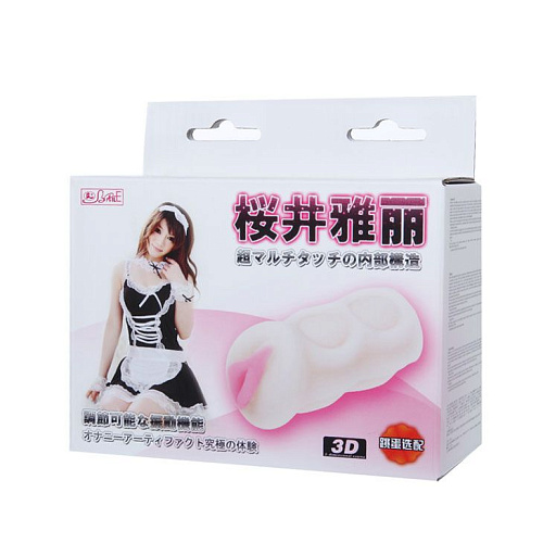 Мастурбатор телесного цвета со входом-вагиной и вибрацией Baile BM-009158