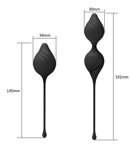 Чёрный набор из двух чёрных вагинальных шариков Shots Media BV Shots Be Good Tonight BGT003BLK