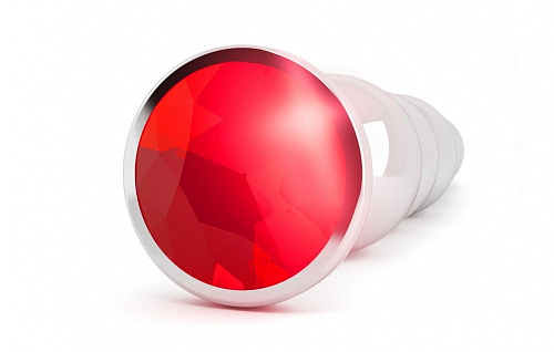 Серебристая анальная ёлочка с красным кристаллом Shots Media BV RIC005SIL (14,5 см)