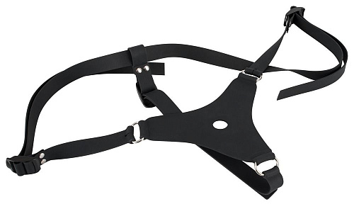 Силиконовый чёрного цвета страпон на регулируемых ремешках Orion Silicone Strap-On 0517097 (17 см)