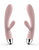Нежно-розовый вибратор с клиторальным стимулятором Svakom Alice SUDV-02-03 (17 см)