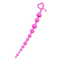 Розовая силиконовая анальная цепочка ToyFa Long Sweety 356002 (34 см)
