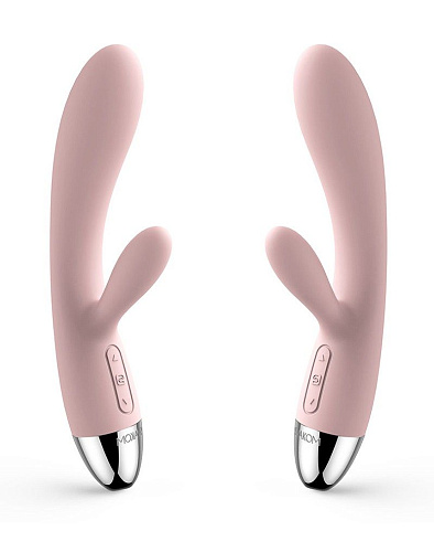 Нежно-розовый вибратор с клиторальным стимулятором Svakom Alice SUDV-02-03 (17 см)