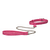 Розовый ошейник с поводком California Exotic Novelties Tickle Me Pink Collar With Leash SE-2730-20-2