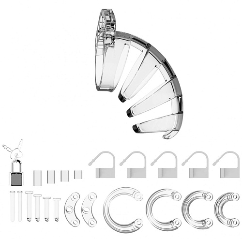 Прозрачный мужской пояс верности Shots Media BV Model 02 Chastity MCG002TRA