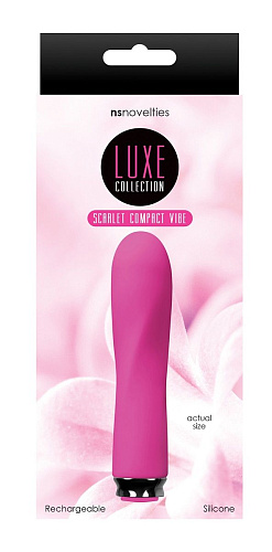 Перезаряжаемый розовый вибромассажёр NS Novelties Luxe Compact Vibe Scarlet NSN-0207-24 (10,8 см)