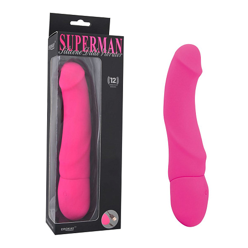 Розовый вибратор Erokay Rechargeable Silicone Dildo EK-1401-PK (21 см)