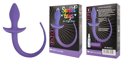 Фиолетовая анальная втулка с хвостиком Bior toys ST-40176-5