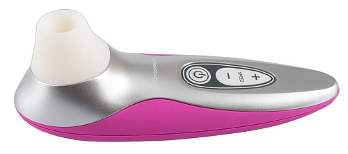 Розово-серебристый бесконтактный стимулятор клитора Womanizer Pro40 0587443