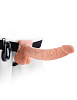 Телесный полый страпон с вибрацией Pipedream Vibrating Hollow Strap-On with Balls PD3377-21