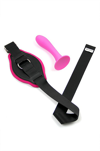Розовый страпон с креплением на бедро Romfun ZW-018 (13 см)