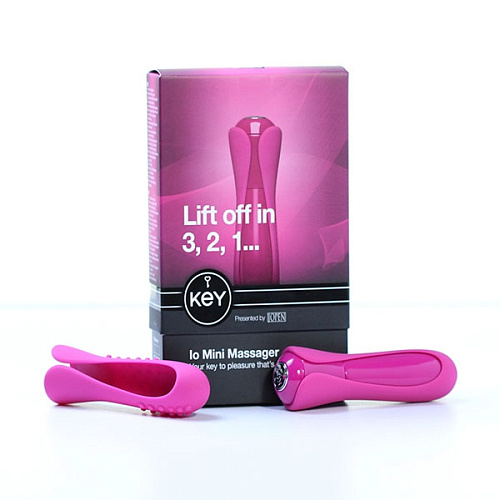 Розовый мини-вибромассажёр с двумя сменными насадками Jopen Io Pink JO-8046-00-3 (10,7 см)