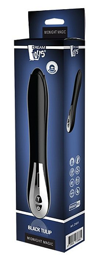 Чёрный вибромассажёр Dream Toys MAGIC BLACK TULIP 21631 (22 см)