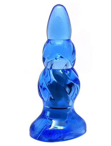 Голубая анальная вибропробка Eroticon 31029 (9 см)