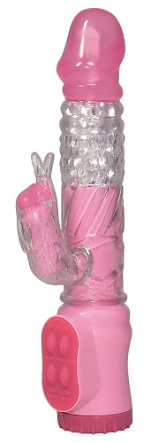 Розовый вибратор с клиторальным зайчиком Orion Vibrating Rabbit 0570320 (22 см)