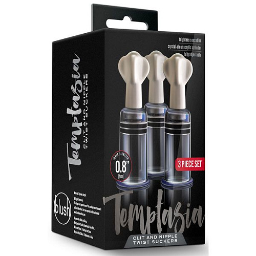 Набор из 3 вакуумных стимуляторов Blush Novelties CLIT AND NIPPLE TWIST SUCKERS BL-39991
