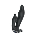 Чёрный вибратор Tonga N 35 RECHARGEABLE DUO VIBRATOR 530035 (17,5 см)