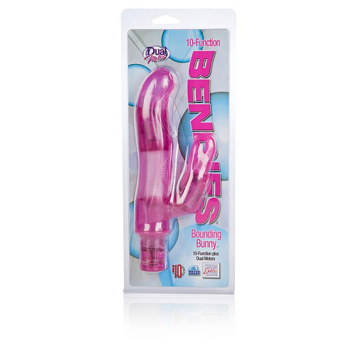 Розовый вибромассажер California Exotic Novelties 10-Function Bendie Bounding Bunny Vibes SE-0638-10-2 (22,8 см)