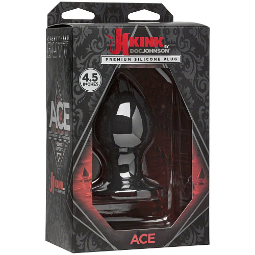 Чёрная анальная пробка Doc Johnson Kink Ace Silicone Plug 4.5 2401-17-BX (11,43 см)