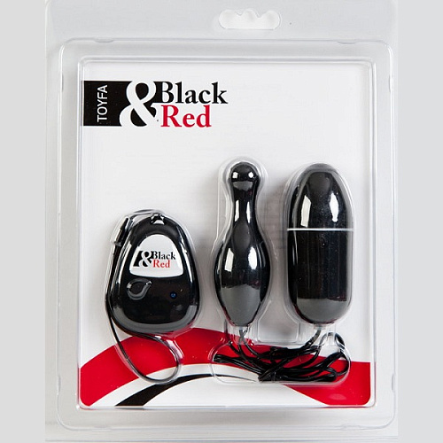 Чёрный вибронабор с пультом ДУ ToyFa 901013-5