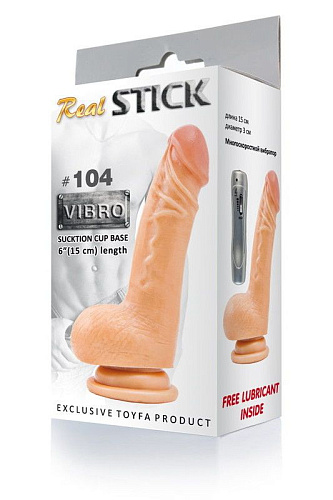 Реалистичный вибратор с пультом ДУ телесного цвета ToyFa RealStick #104 961004 (15 см)