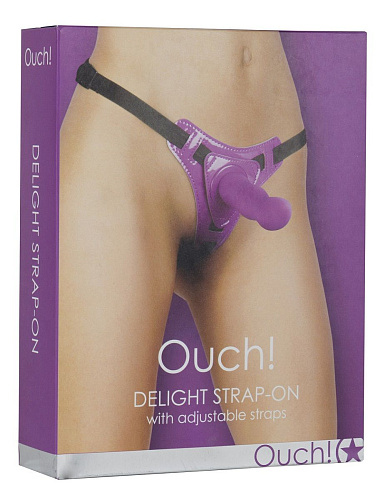 Страпон фиолетового цвета Shots Media BV Delight Purple Ouch! OU060PUR (12,7 см)