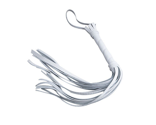 Белая кожаная плеть с 22 хвостами Sitabella 3011-3 (40 см)