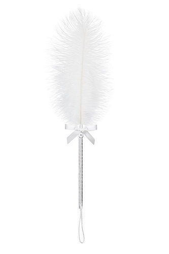 Белый тиклер с пёрышком для щекотания Obsessive A716 tickler