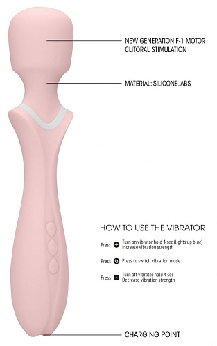 Розовый вибромассажёр-жезл Shots Media BV Jiggle LOV021PNK