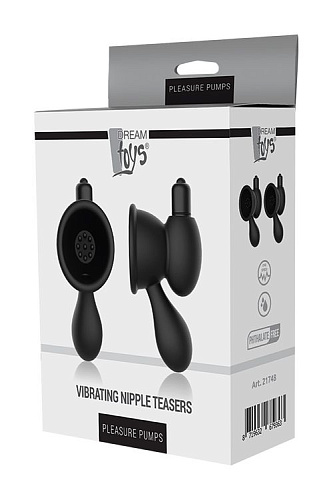 Чёрные вибронакладки для сосков Dream Toys VIBRATING NIPPLE TEASERS 21748