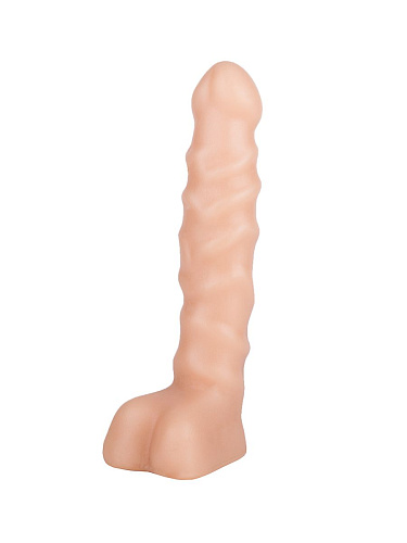 Телесный анальный стимулятор с мошонкой Сумерки богов 4000-22 CD DD (14 см)