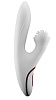 Белый вибратор с клиторальным стимулятором-колёсиком Shots Media BV BOOM Cyclone BOOM013WHT (23 см)