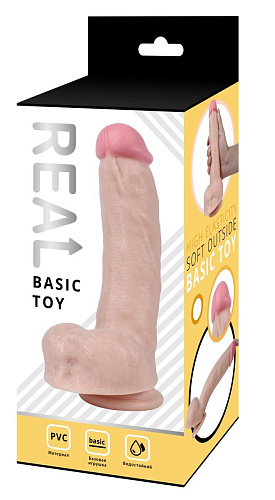 Телесный реалистичный фаллоимитатор с мошонкой Real RP10008 (23 см)