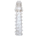 Закрытая прозрачная рельефная насадка с шипиками Bior toys Crystal sleeve EE-10094 (13,5 см)