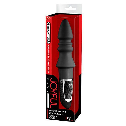 Чёрный конический анальный вибромассажёр-ёлочка NMC JOYFUL PLUG VIBRATOR 5.5INCH 111832 (14 см)