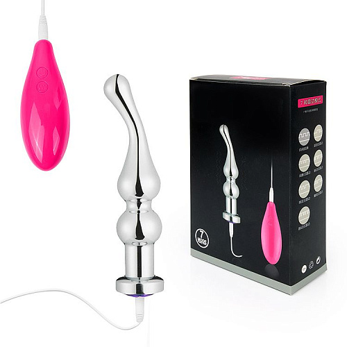 Серебристый анальный вибромассажёр с 7 режимами Bior toys NTU-80476 (15 см)