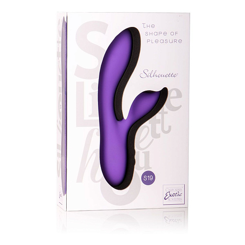 Фиолетовый вибромассажёр с лепестком для стимуляции клитора California Exotic Novelties Silhouette S19 SE-4594-20-3