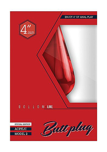 Красный акриловый анальный стимулятор Shots Media BV Bottom Line Model 2 BTM005ACR (10,5 см)