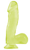 Светящийся в темноте зелёный фаллоимитатор с присоской Pipedream Basix Rubber Works 6.5  Dong with Suction Cup PD4220-32 (17,8 см)