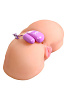 Вибровагина телесного цвета с двумя любовными отверстиями ToyFa «Софи» 893018