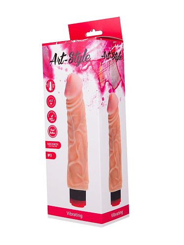 Рельефный вибромассажёр телесного цвета LOVETOY (А-Полимер) ART-Style №3 000507