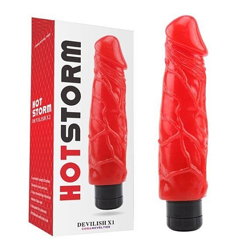 Красный реалистичный вибратор Chisa Hot Storm Devilish X1 CN-101826187 (23,4 см)