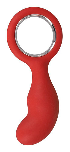 Красный анальный стимулятор с ручкой-кольцом Orion 0511099 (13,5 см)