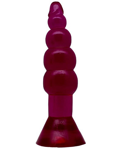 Малиновая гелевая анальная ёлочка Eroticon 30164 (17 см)