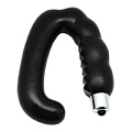 Чёрный С-образный массажёр простаты с вибрацией Eroticon 30272