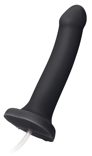 Чёрный фаллос с имитацией эякуляции Strap-on-me Silicon Cum Dildo L 6013267 (19,6 см)