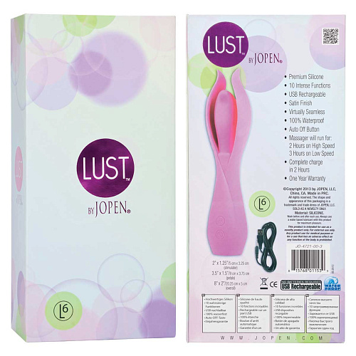Большой розовый вибратор с лепестками Jopen Lust by JOPEN L6 JO-4721-00-3